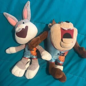 Warner Bros. Space Jam Plush Toy Set - Bugs Bunny and Taz - Gray and Brown